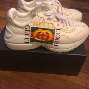 Worn Rhyton leather Gucci logo sneaker
